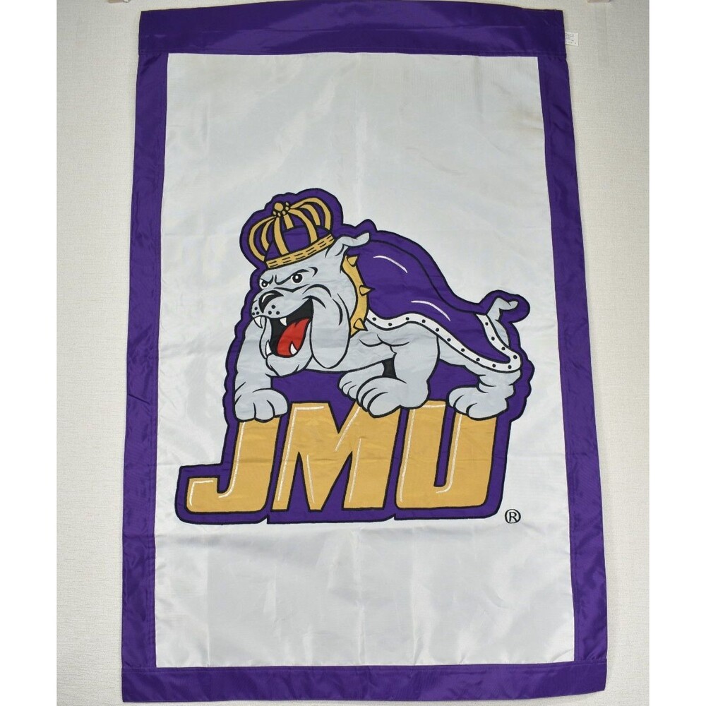 JMU Flag Double Sided Embroidered Stitched Duke Dog Garden Banner NCAA Large